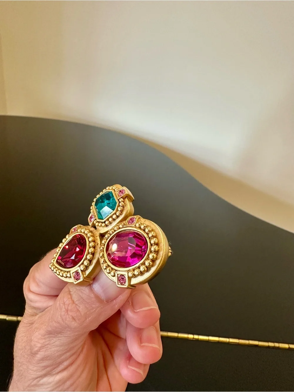 Oscar de La Renta RETRO ICONIC COUTURE LUXURY RUNWAY RARE CRYSTAL BROOCH